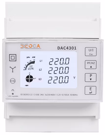 Dac4301 DIN Rail AC Multi-Tariff Modbus Electric Energy Meter
