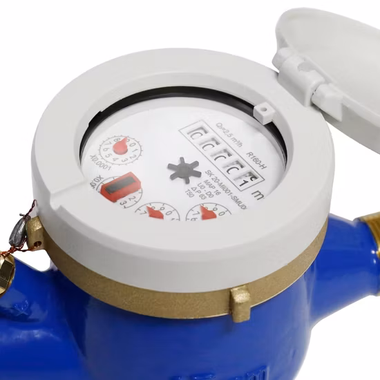 Black Color Multi Jet Plastic Brass PA66 Material Mechanical Water Meter Class C Dry Type
