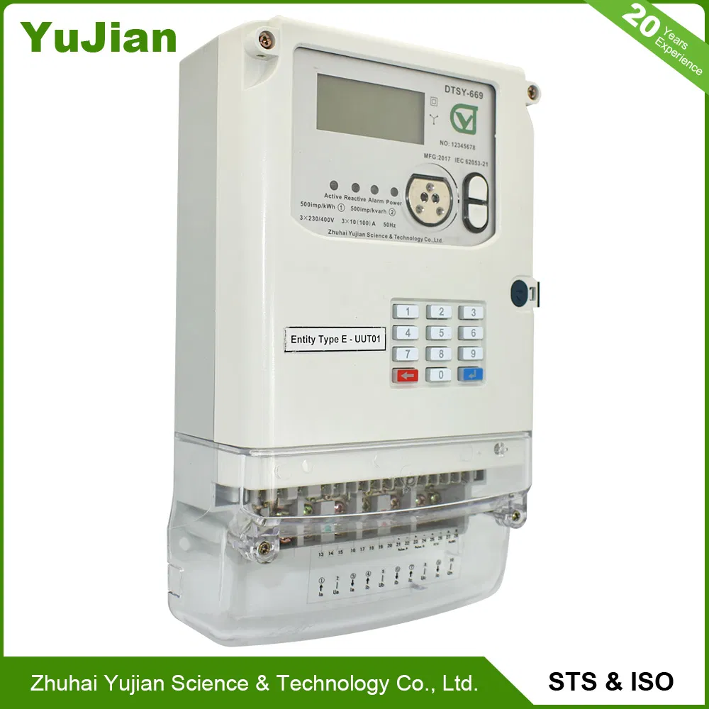 Three Phase Prepaid Smart Electronic Energy Meter with Sts Approval Class 1