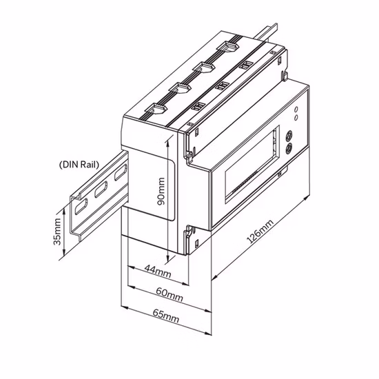 PMC-340 35mm DIN Rail Self-Powered Three-Phase 100A Direct Input Multifunction Energy Meter with 1 Solid State Output